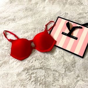 💚🎅🏽❤️ Christmas Red Demi Bra with Lace Bow